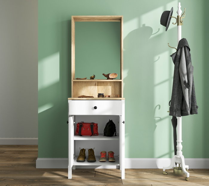 Hanah Home Soporte de Pasillo FRN-20078 Madera y Blanco